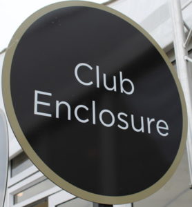 club enclosure sign at cheltenham racecourse