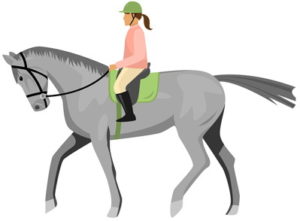 female jockey graphic