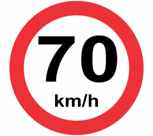 70 kilometers per hour