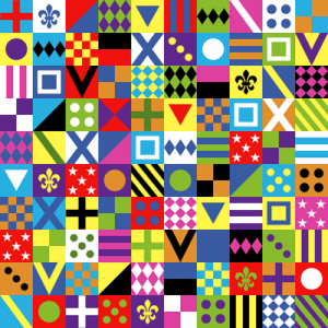 collage of various colours and patterns