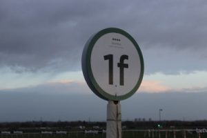 one furlong sign at racecourse