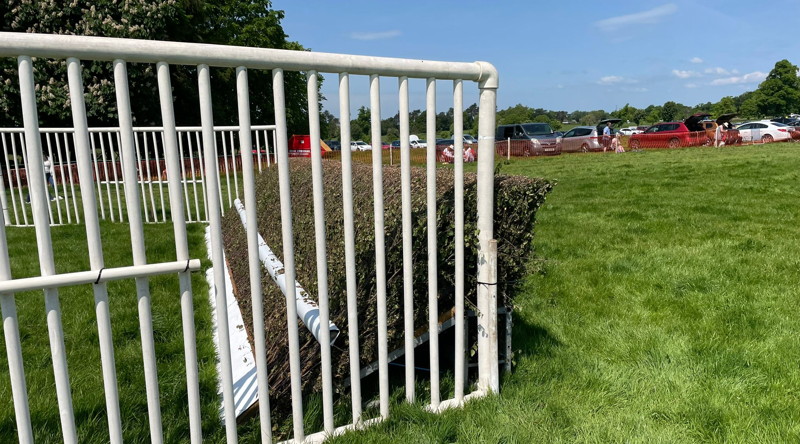 fence close up at a point to point meeting