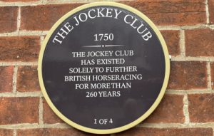 jockey club plaque at newmarket racecourse