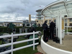 tv and media set up winners enclosure cheltenham racecourse