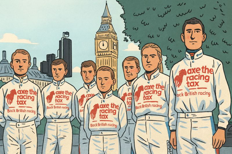 axe the racing tax protest illustration