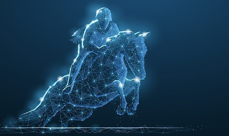 Digital horse and jockey