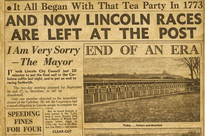 newspaper article lincoln racecourse closed